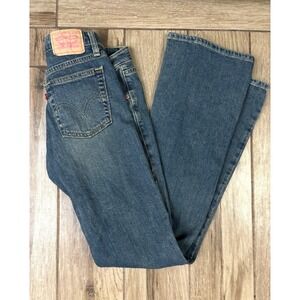 Levi's 518 Superlow Bootcut Jeans Womens 5 Long Y2K Dark Wash Stretch